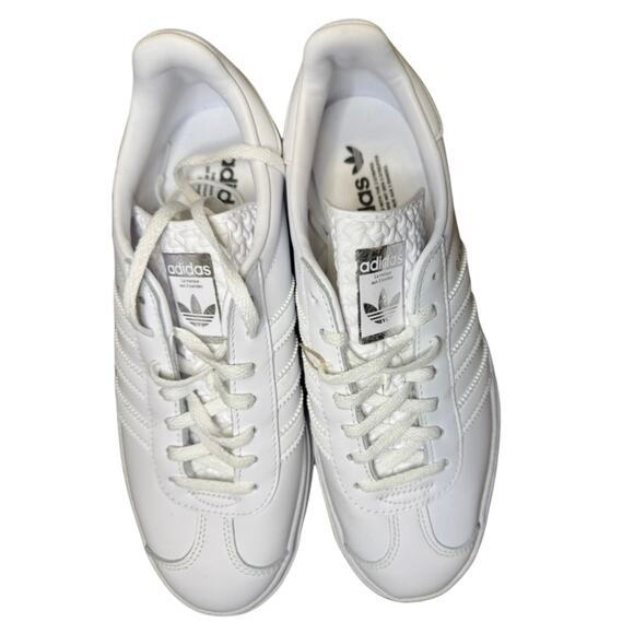 Adidas Gazelle Bold Triple White Platform Sneakers Women’s Size 9 New No Box - Picture 8 of 9